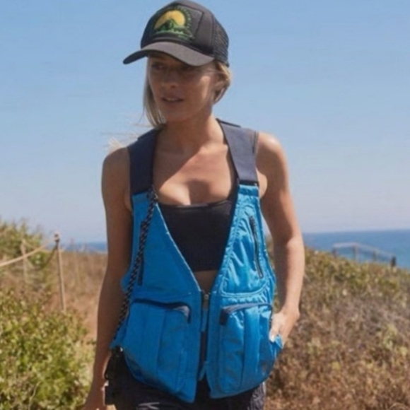 FREE People Movement Outdoor Pursuits Utility Vest In Blue Size OS - Picture 1 of 14